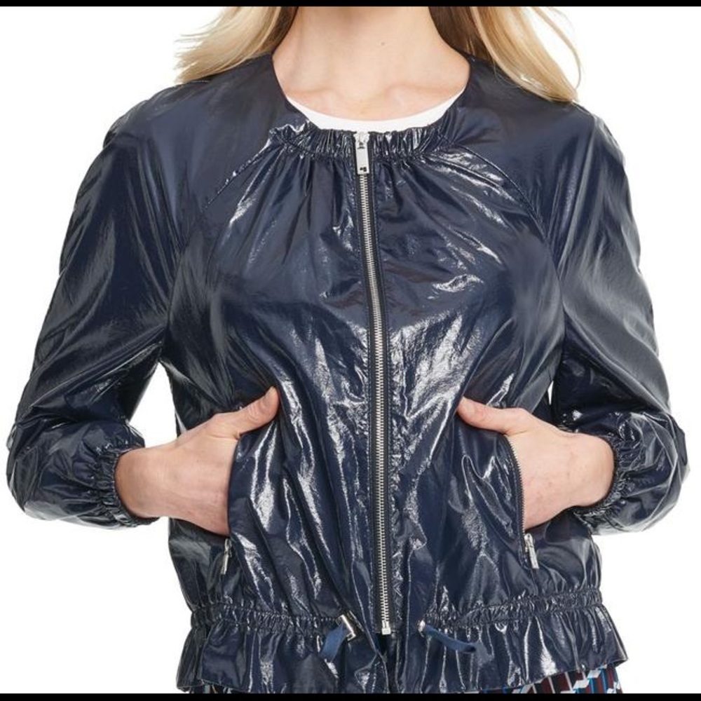 DKNY rain/bomber jacket in midnight blue SIZE SMALL